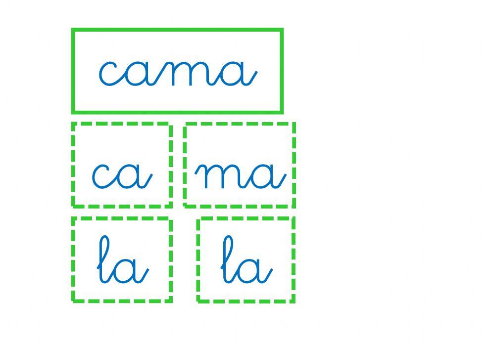 Coloca la sílaba en el lugar adecuado
