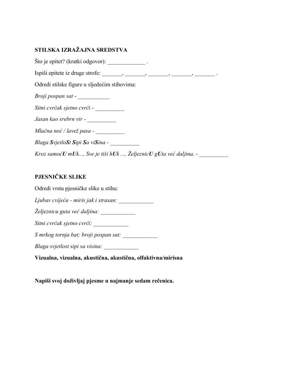 Interpretacija lirske pjesme