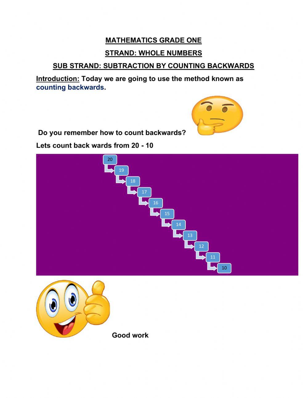 Whole numbers subtraction worksheet Live Worksheets