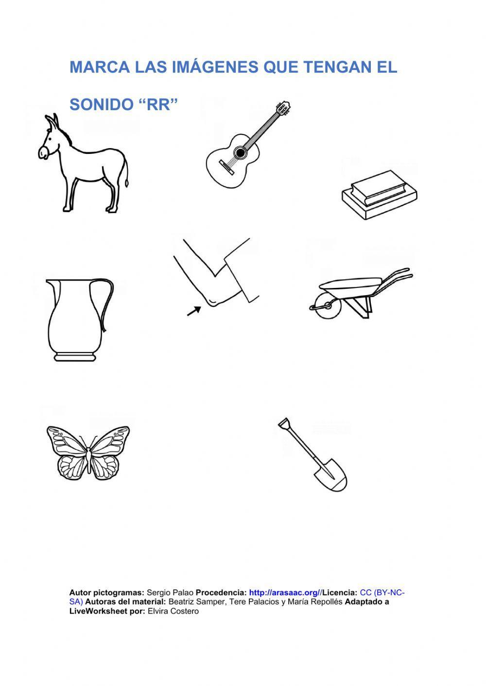 Marca las imágenes que tengan el sonido -rr-