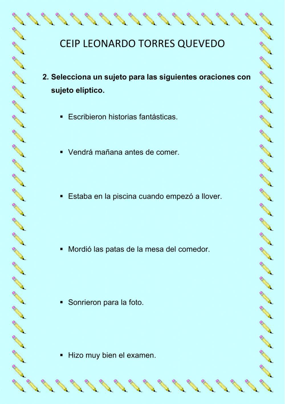 Sujeto y sujeto elíptico