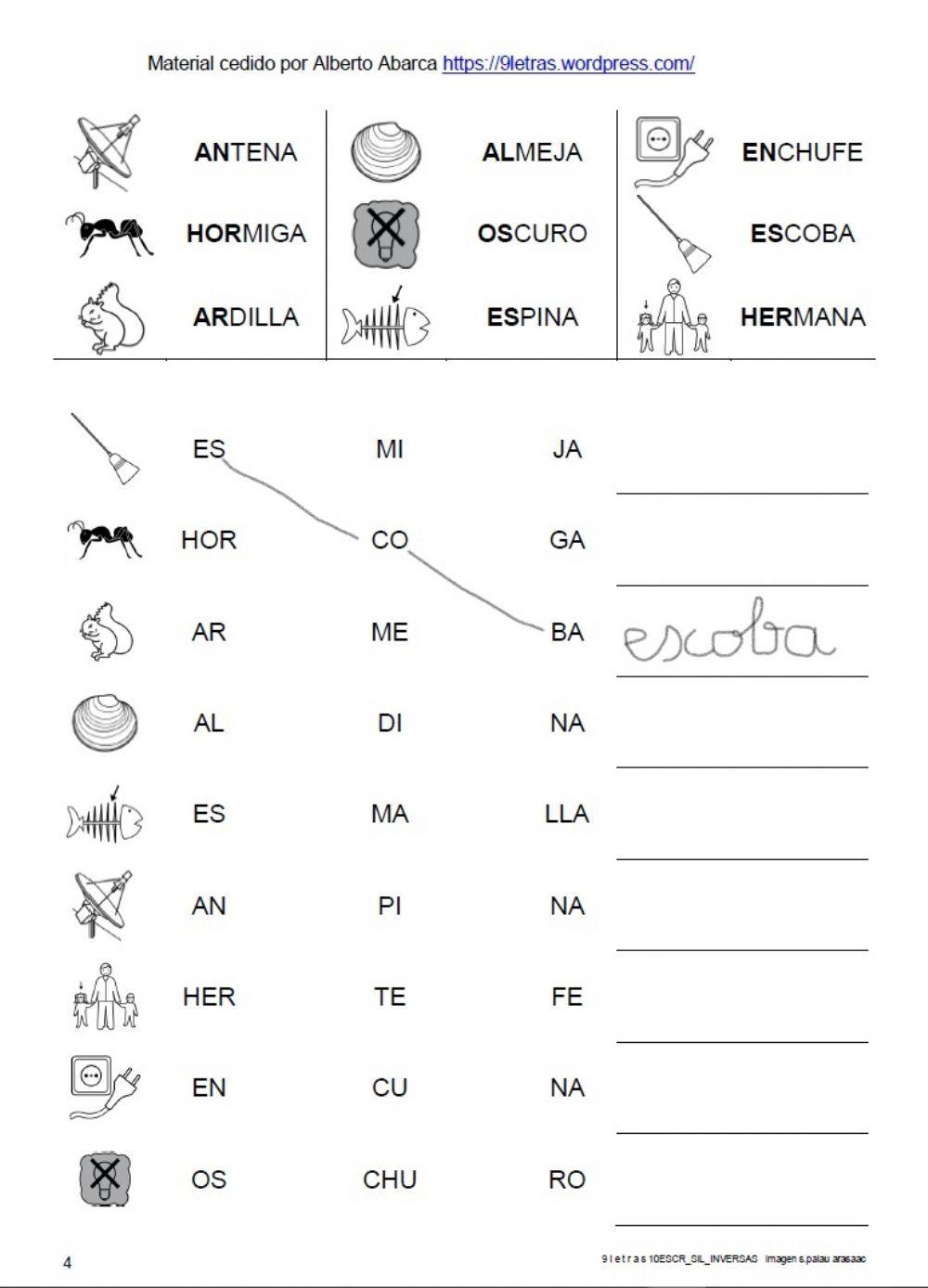 Sílabas inversas y mixtas 7