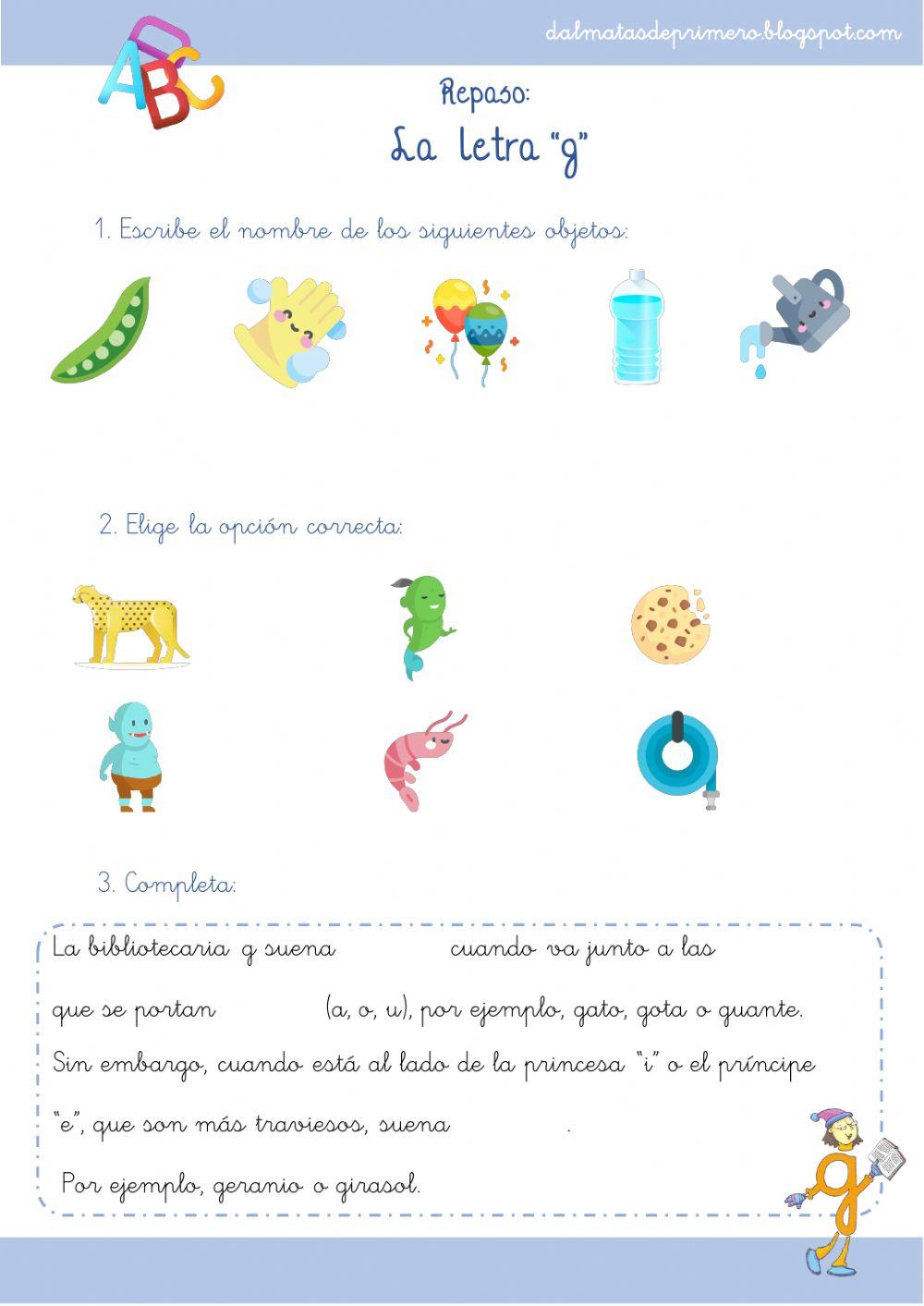 La letra g La letra g