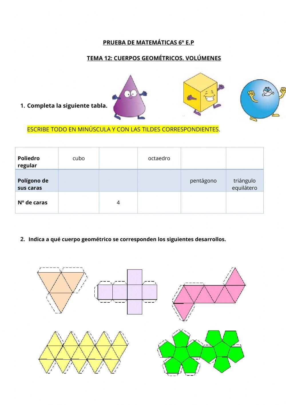 Tema 12- cuerpos geométricos. volúmenes. csjf