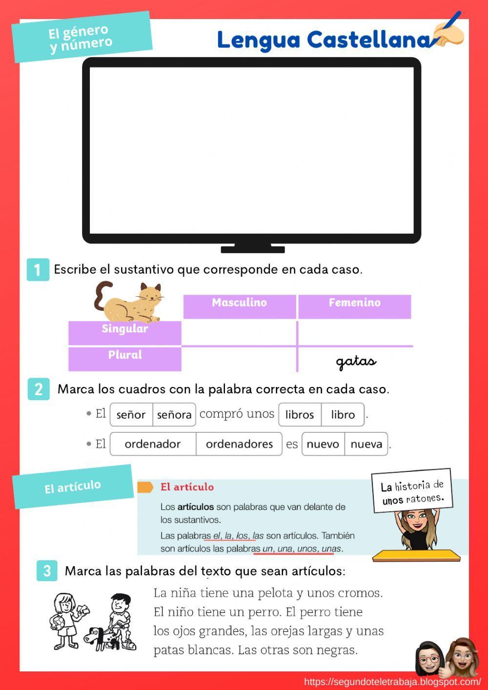 Género y número, el artículo, el adjetivo, palabras terminadas en -illo--illa. Género y número, el artículo, el adjetivo, palabras terminadas en -illo--illa.