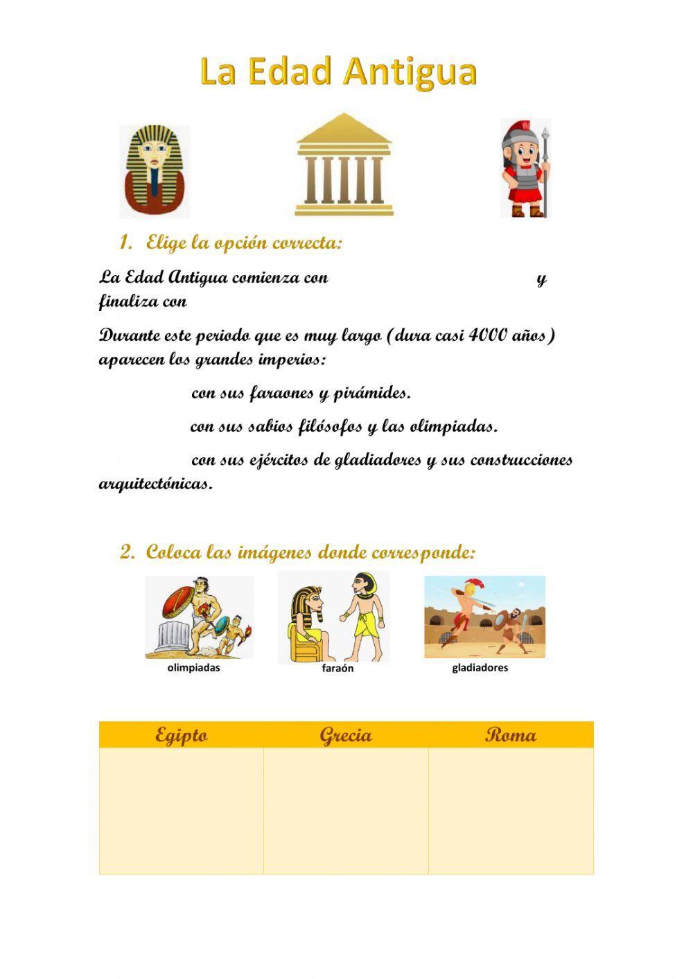 La edad antigua interactive worksheet for primero de primaria Live Worksheets La edad antigua interactive worksheet for primero de primaria Live Worksheets