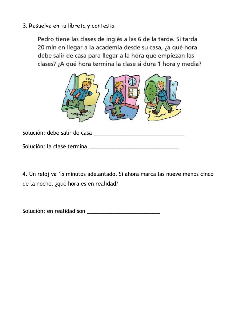 Las horas, minutos y segundos 3