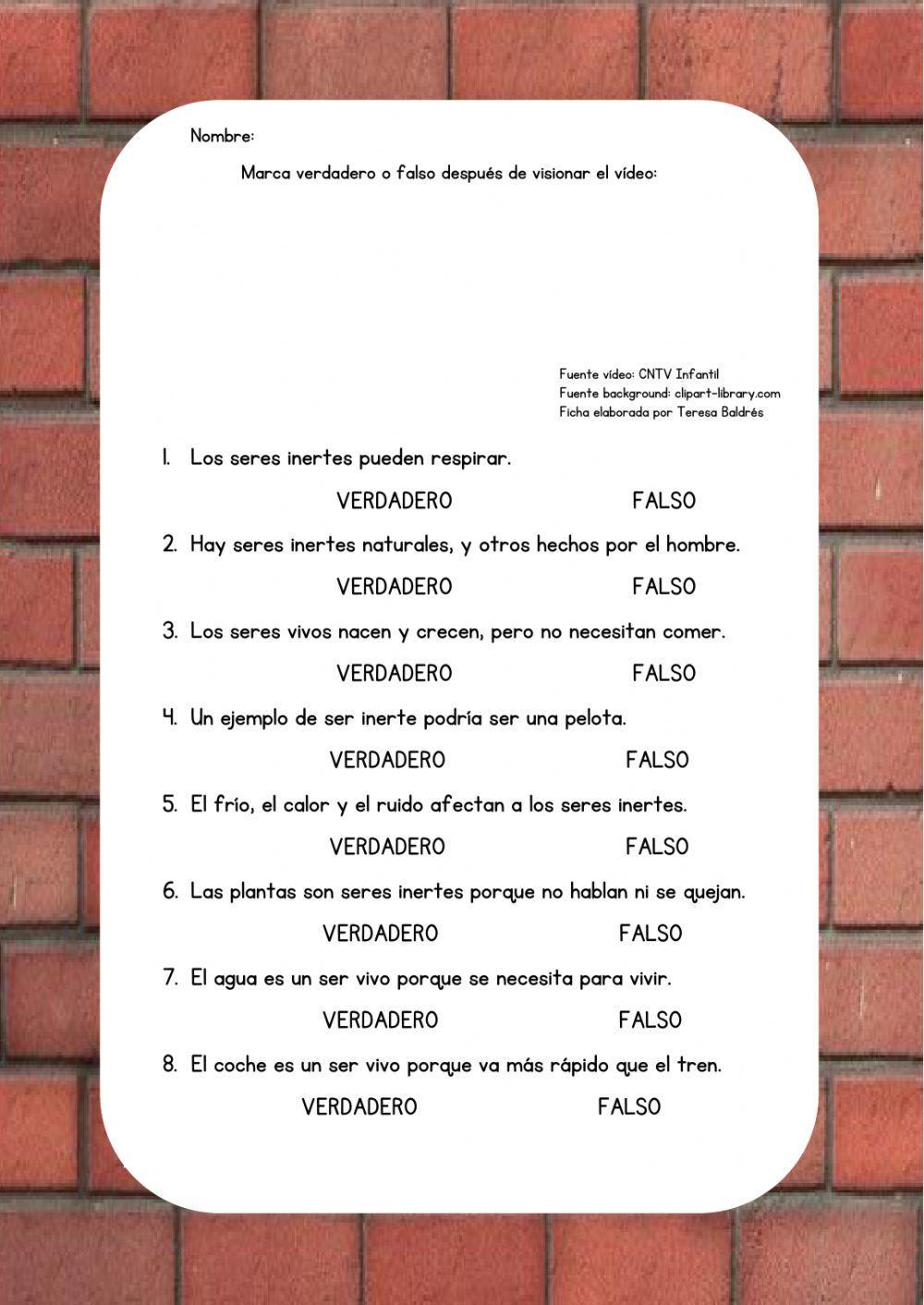 Seres vivos y seres inertes