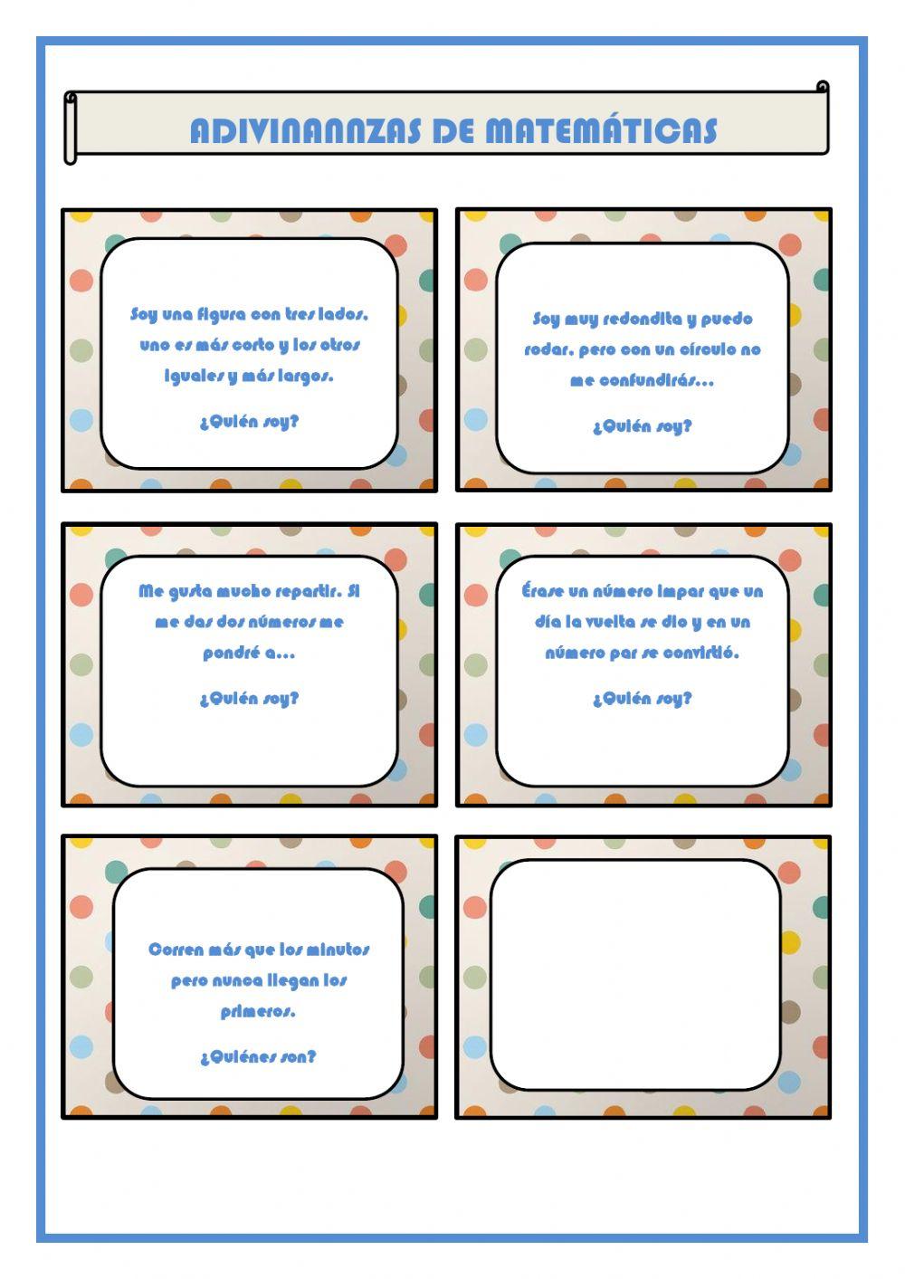 TAREA COMPETENCIAL TERCERO. ADIVINANZAS