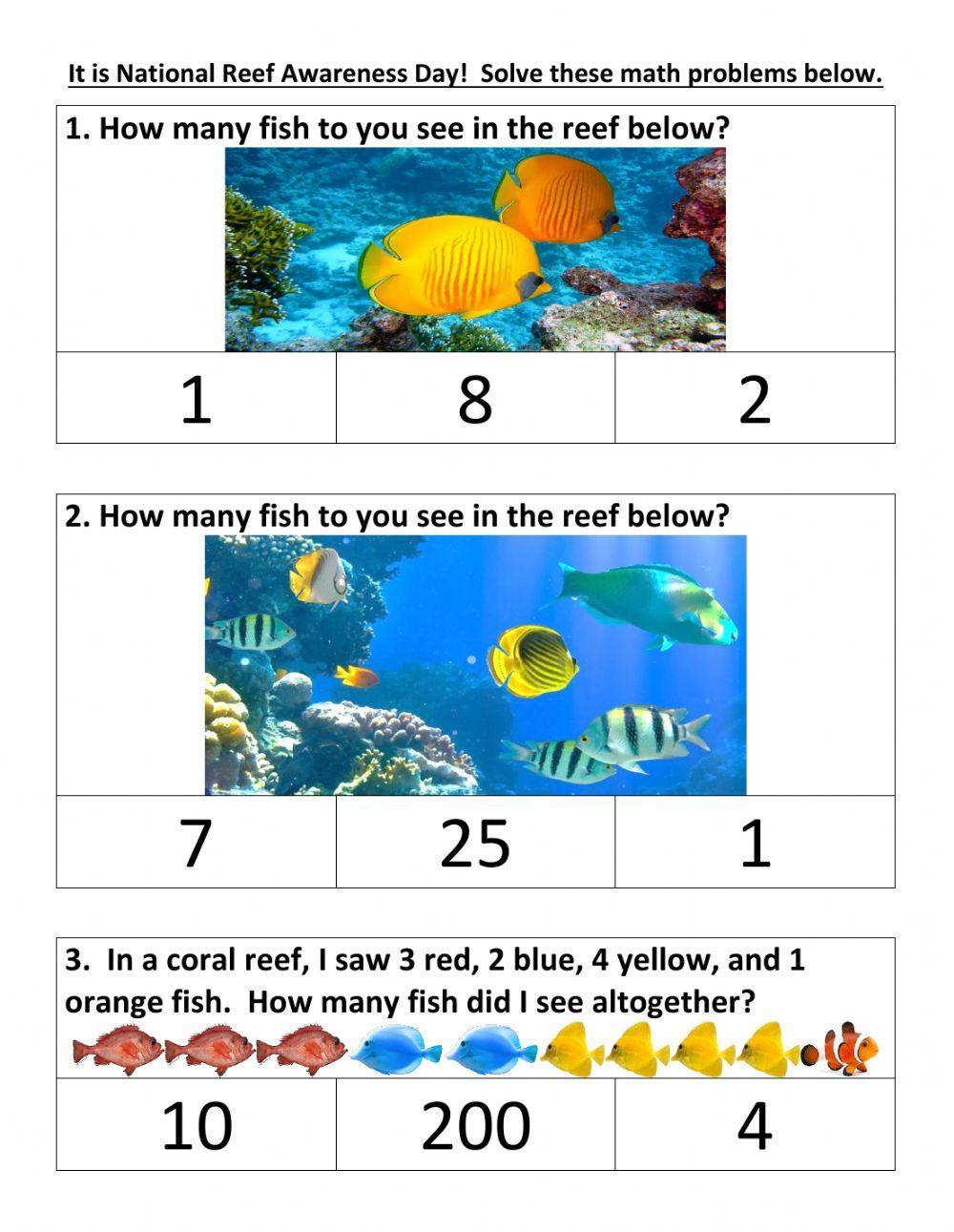 Math problem of the day- coral reef