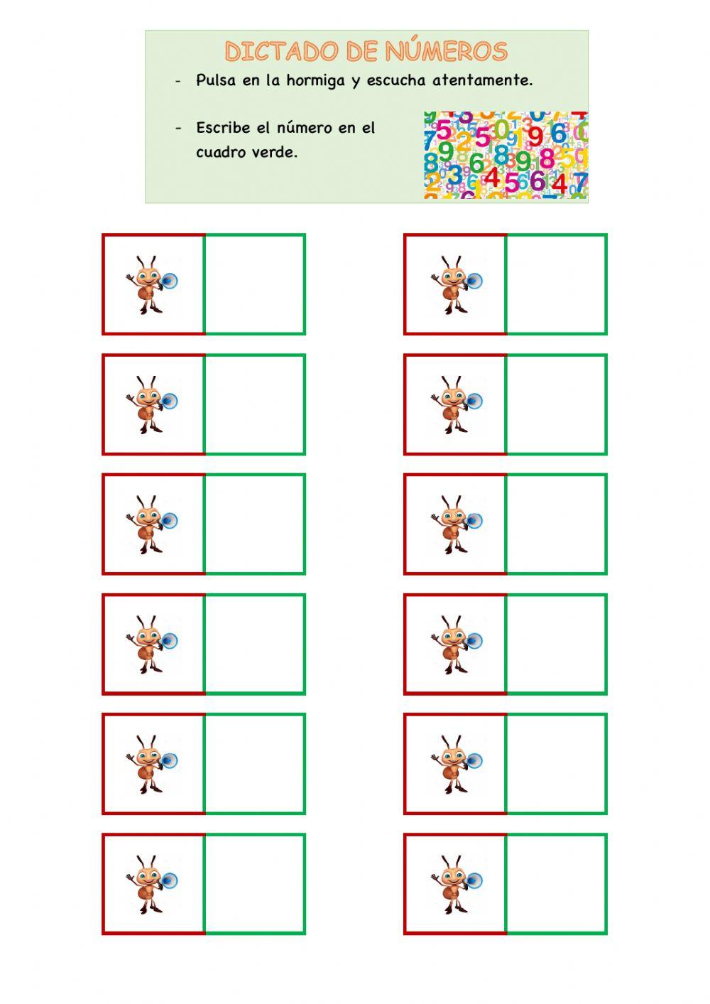 Dictado de números