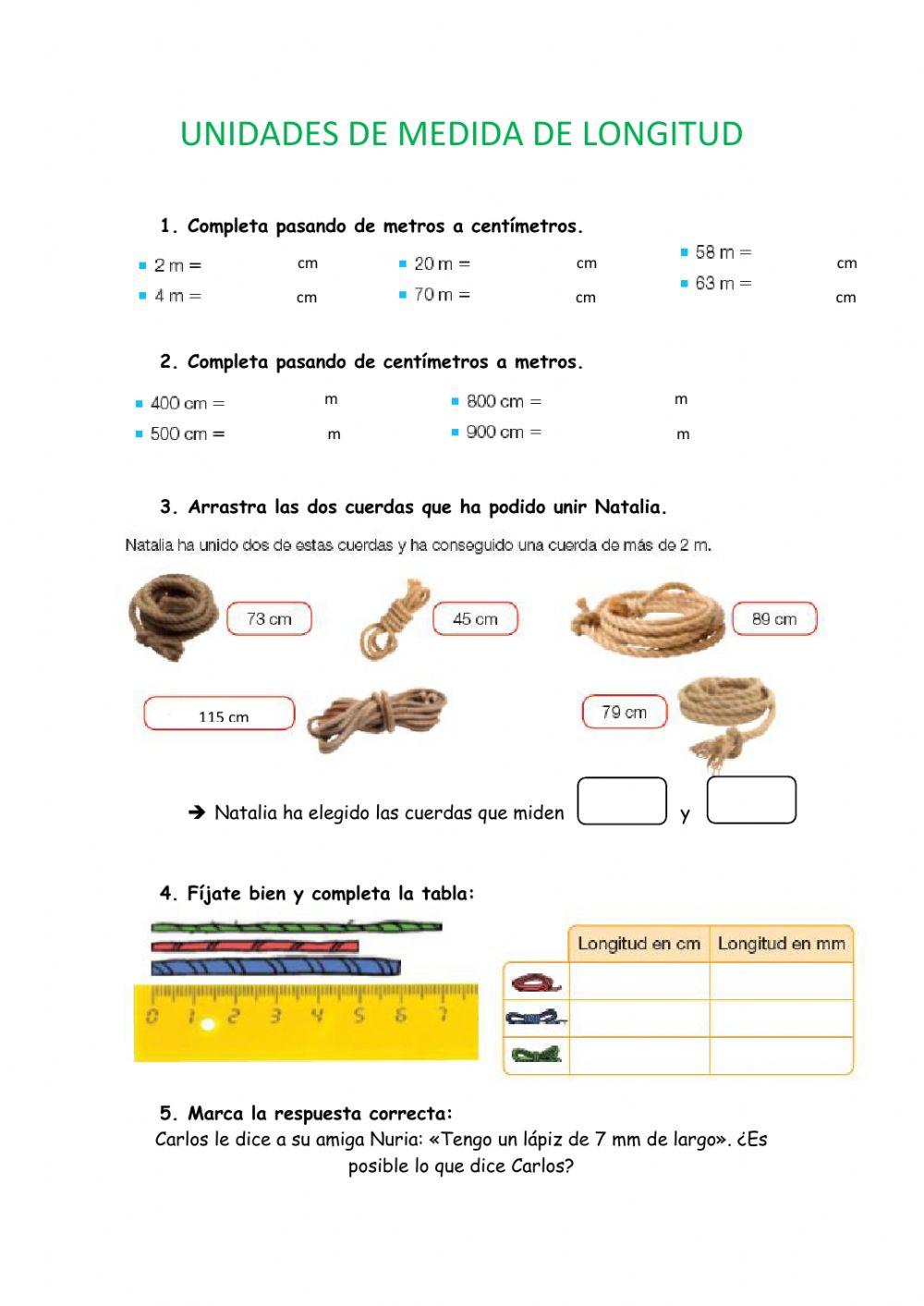 Unidades de medida de longitud.