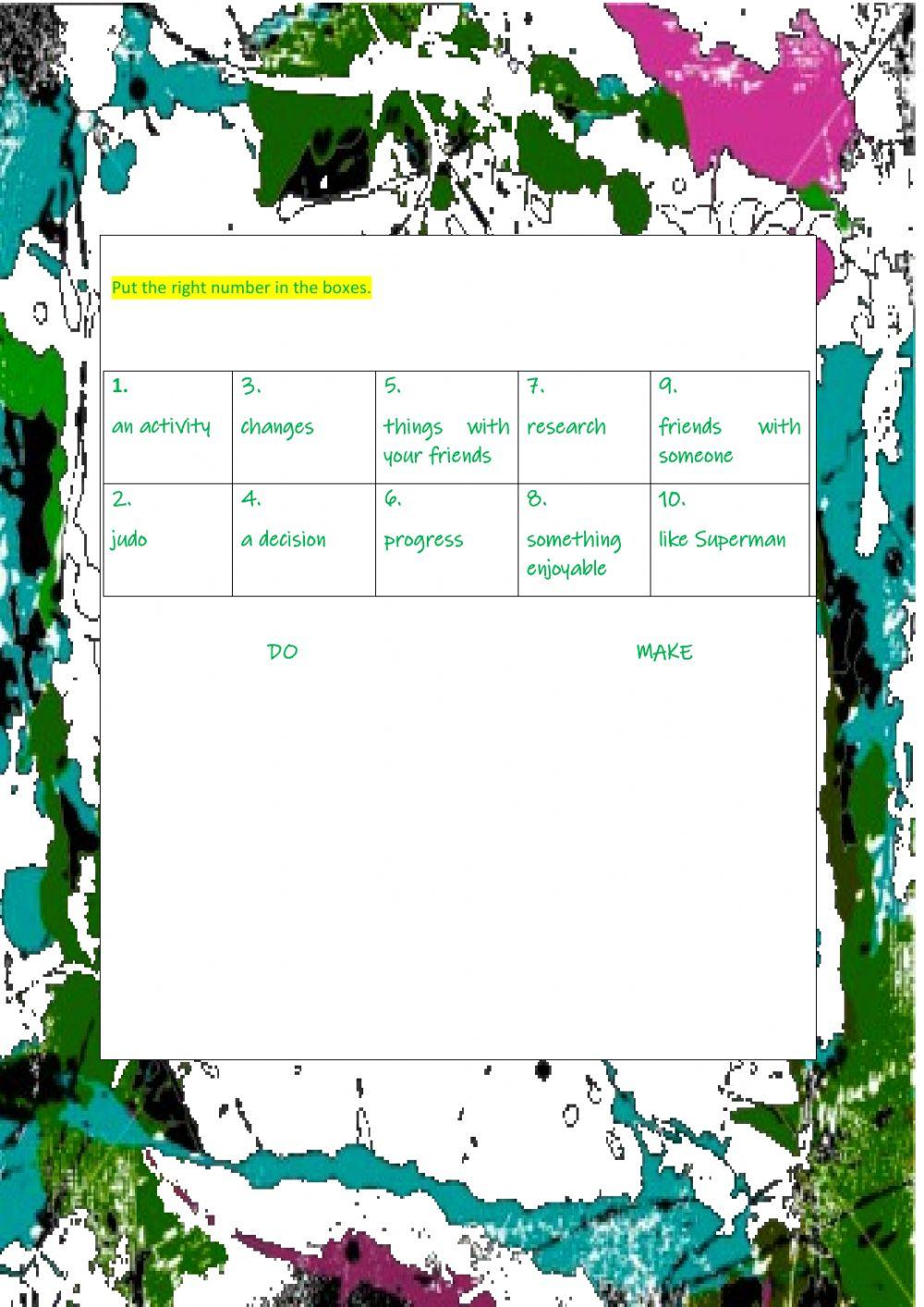 Collocations with DO and MAKE
