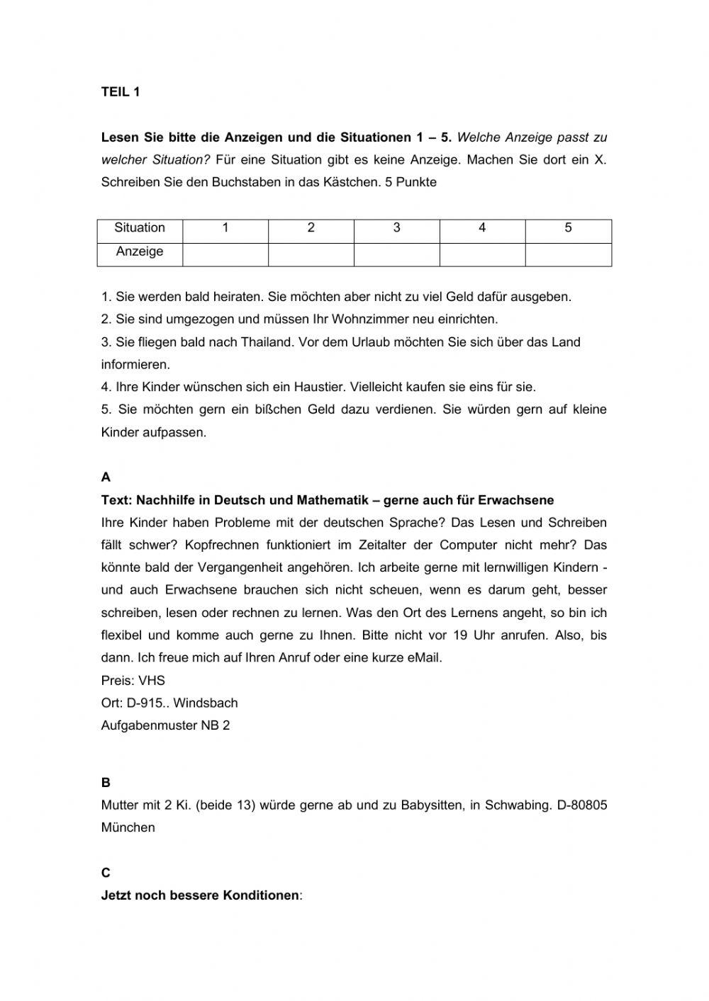 Musterprüfung A2 LV