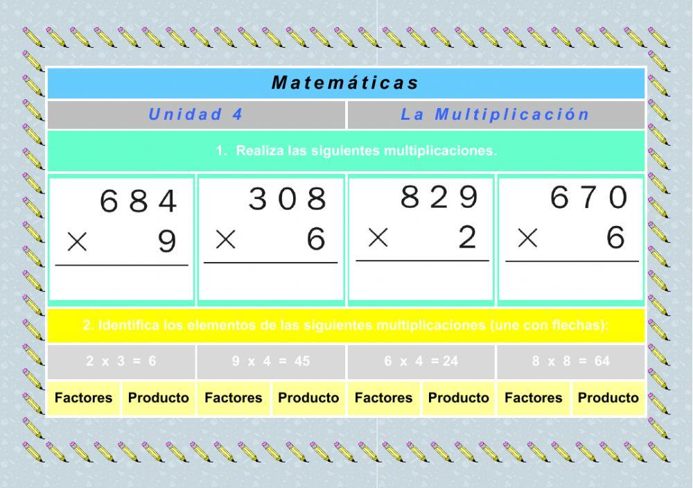 3º) Unidad 4 - La Multiplicación