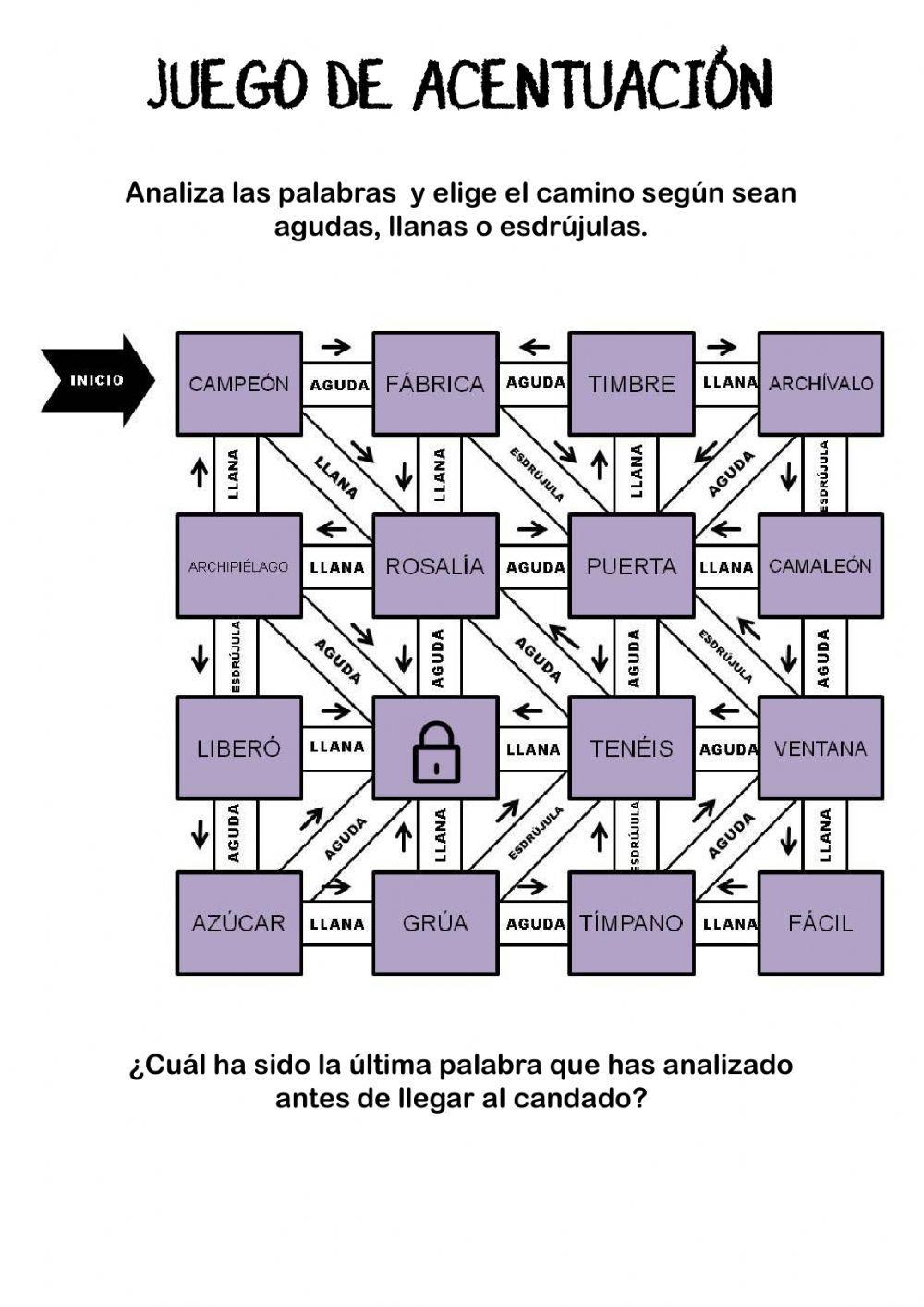Juego de acentuación Juego de acentuación