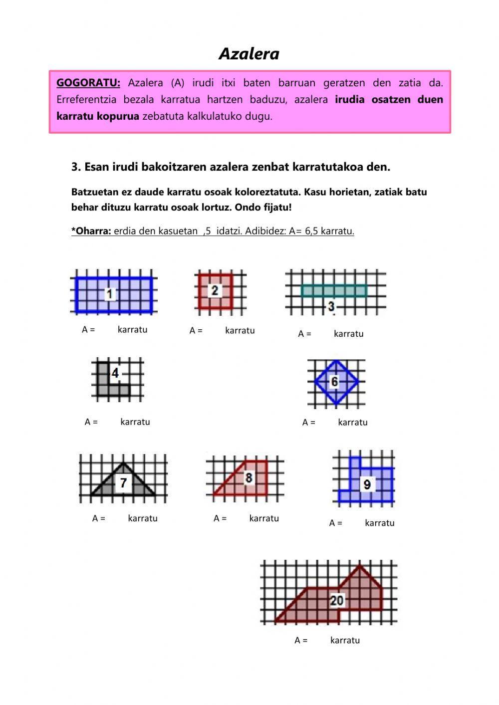 Perimetroa eta azalera