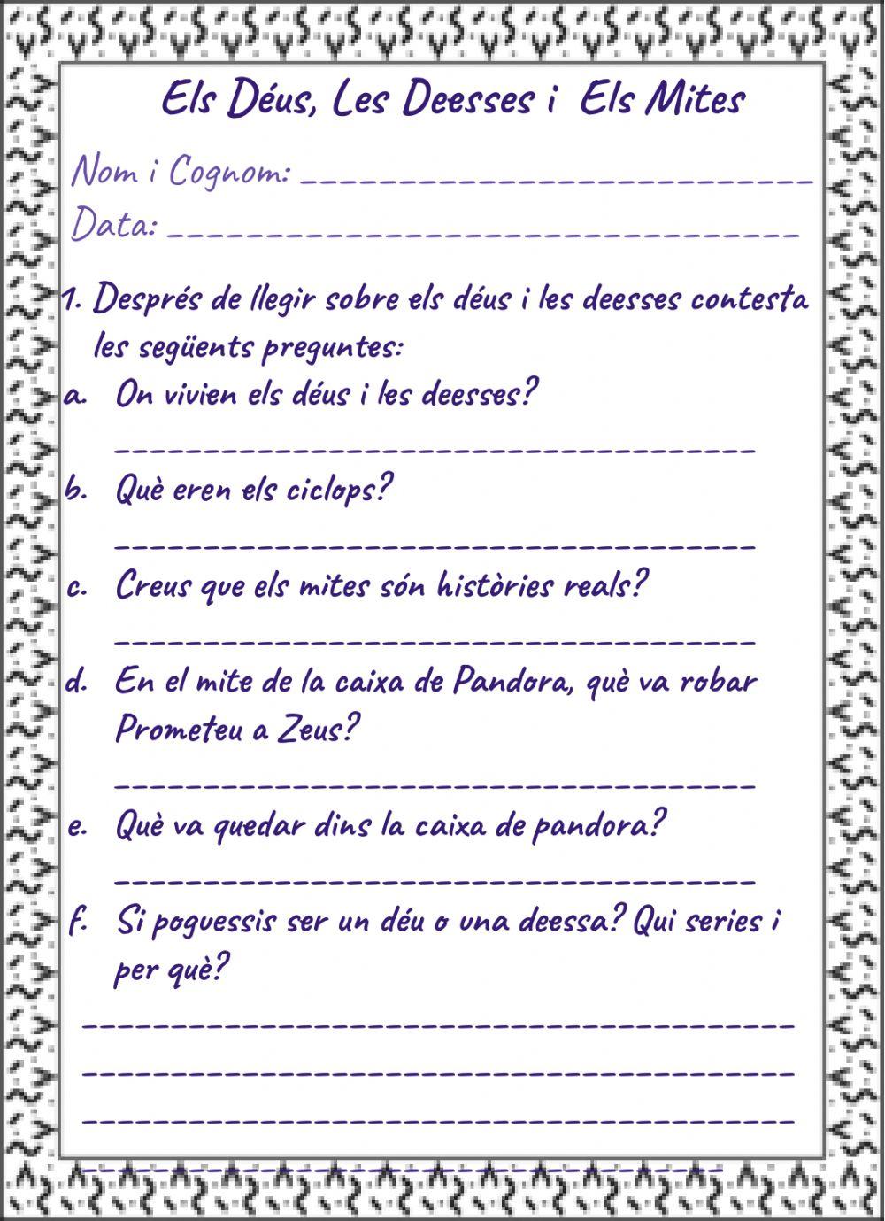 Els déus i deessess