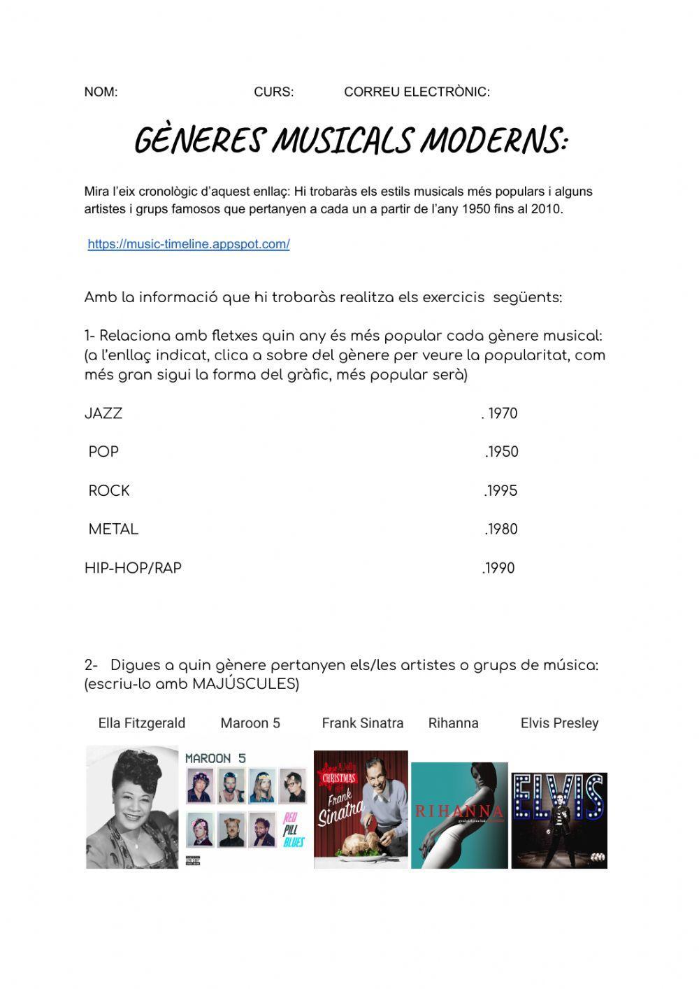 Gèneres musicals moderns