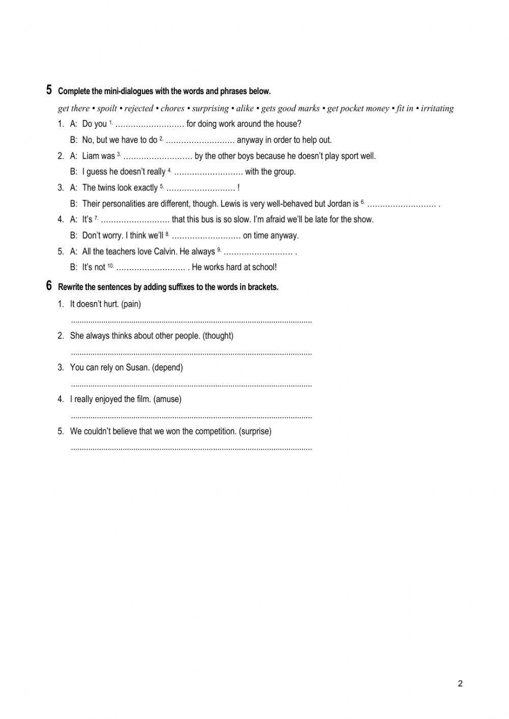 Relationship vocabulary