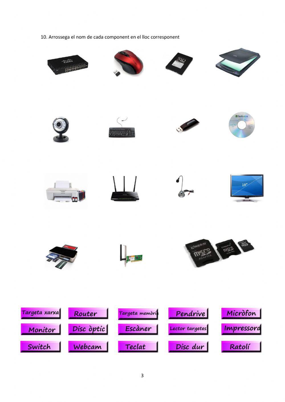 1ESO-Activitats Components ordinadors. Perifèrics.