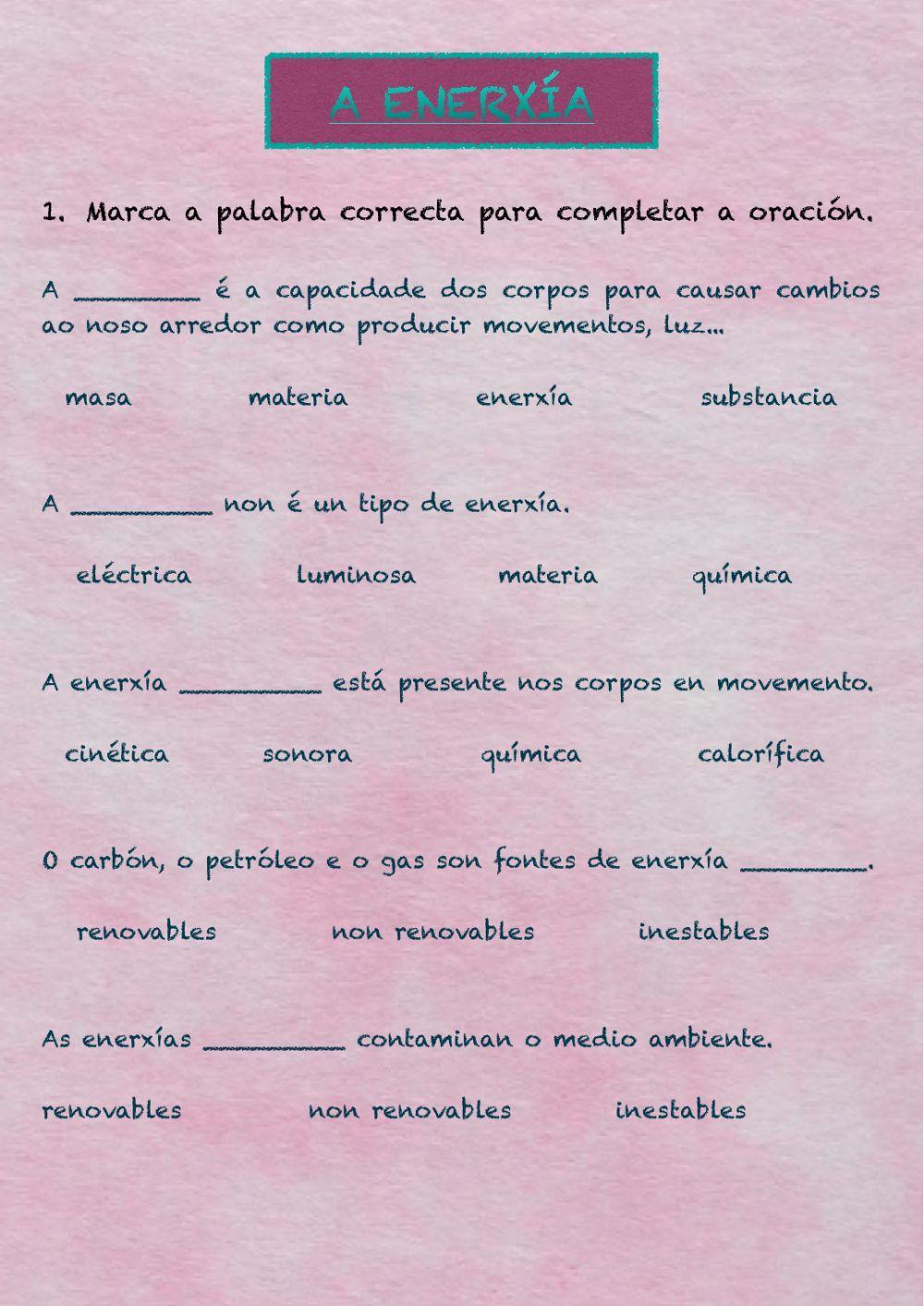 A enerxía - Unidade 5 A enerxía - Unidade 5