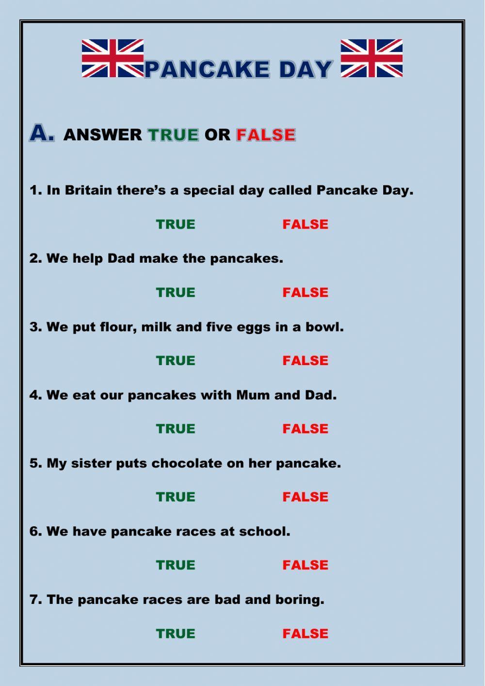 Pancake Day Actvity