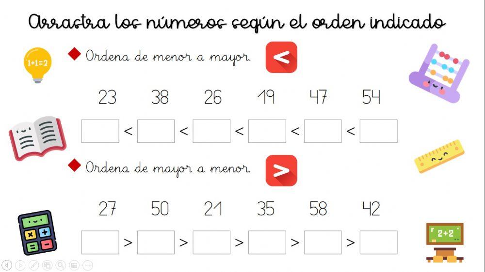 Orden numérico Orden numérico
