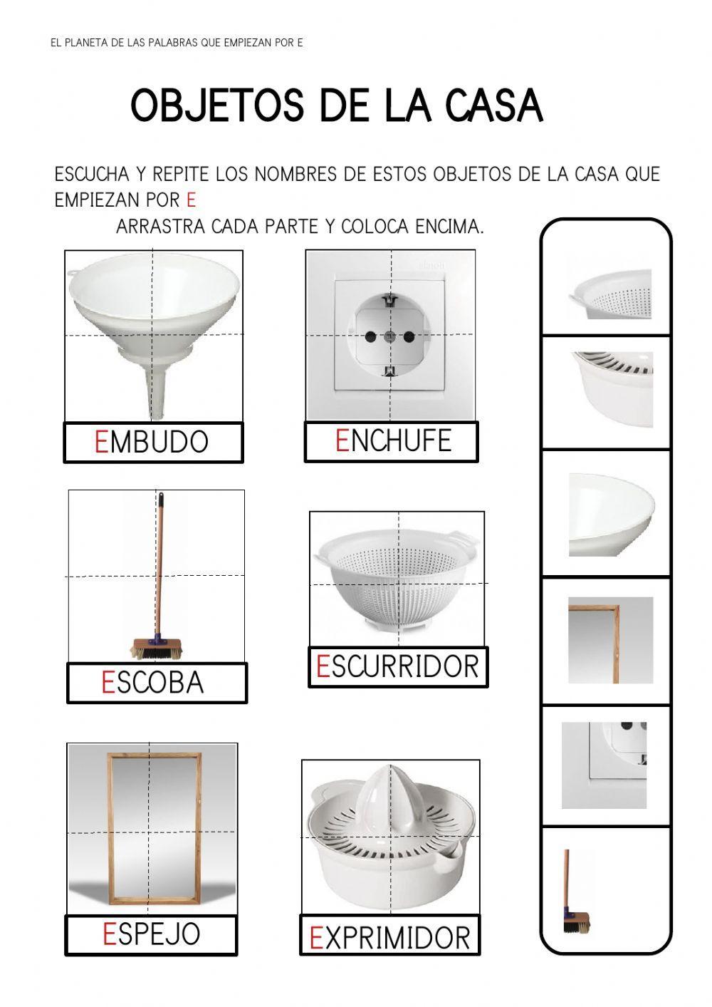 Objetos de la casa que empiezan por E