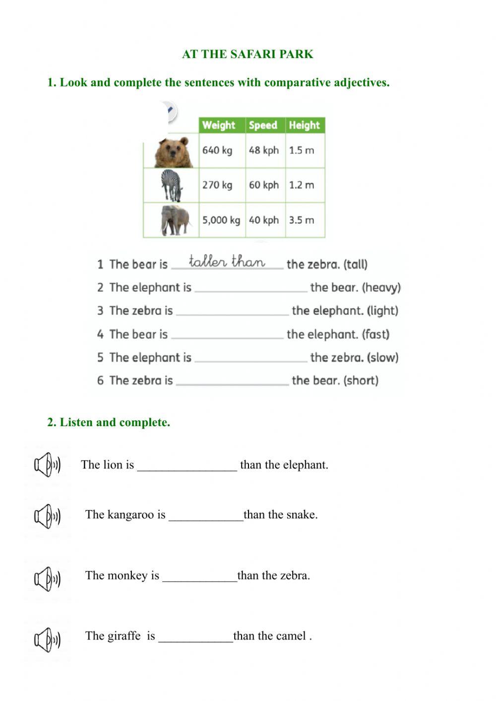 Comparative adjectives