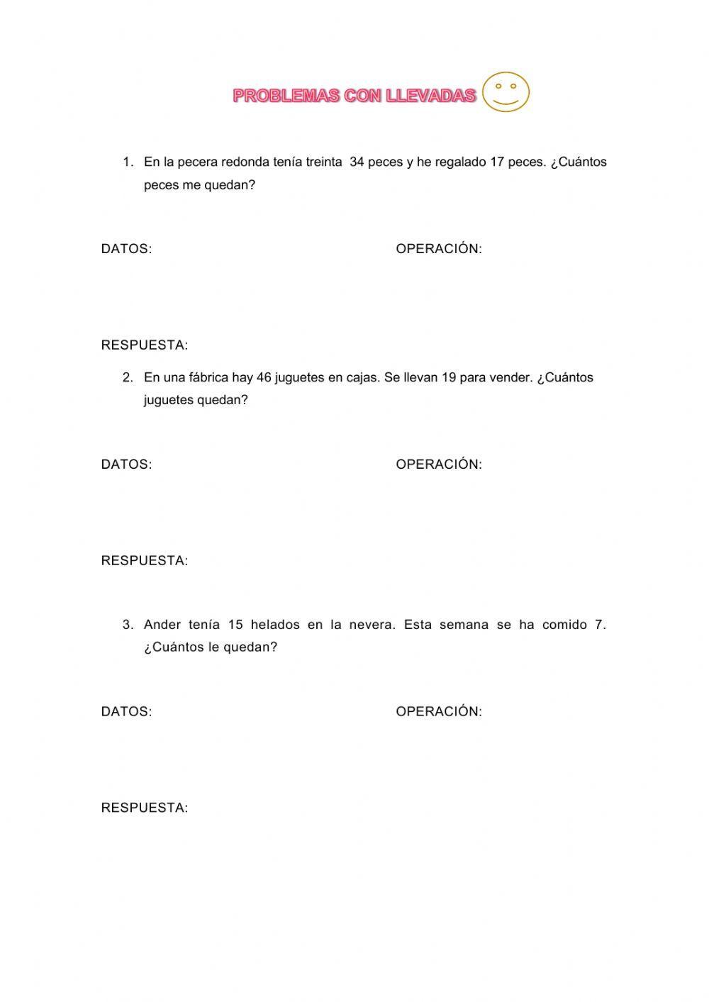 Problemas con llevadas