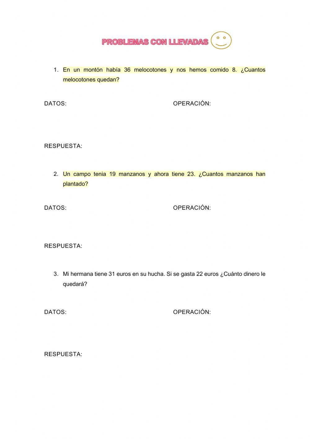 Problemas con llevadas