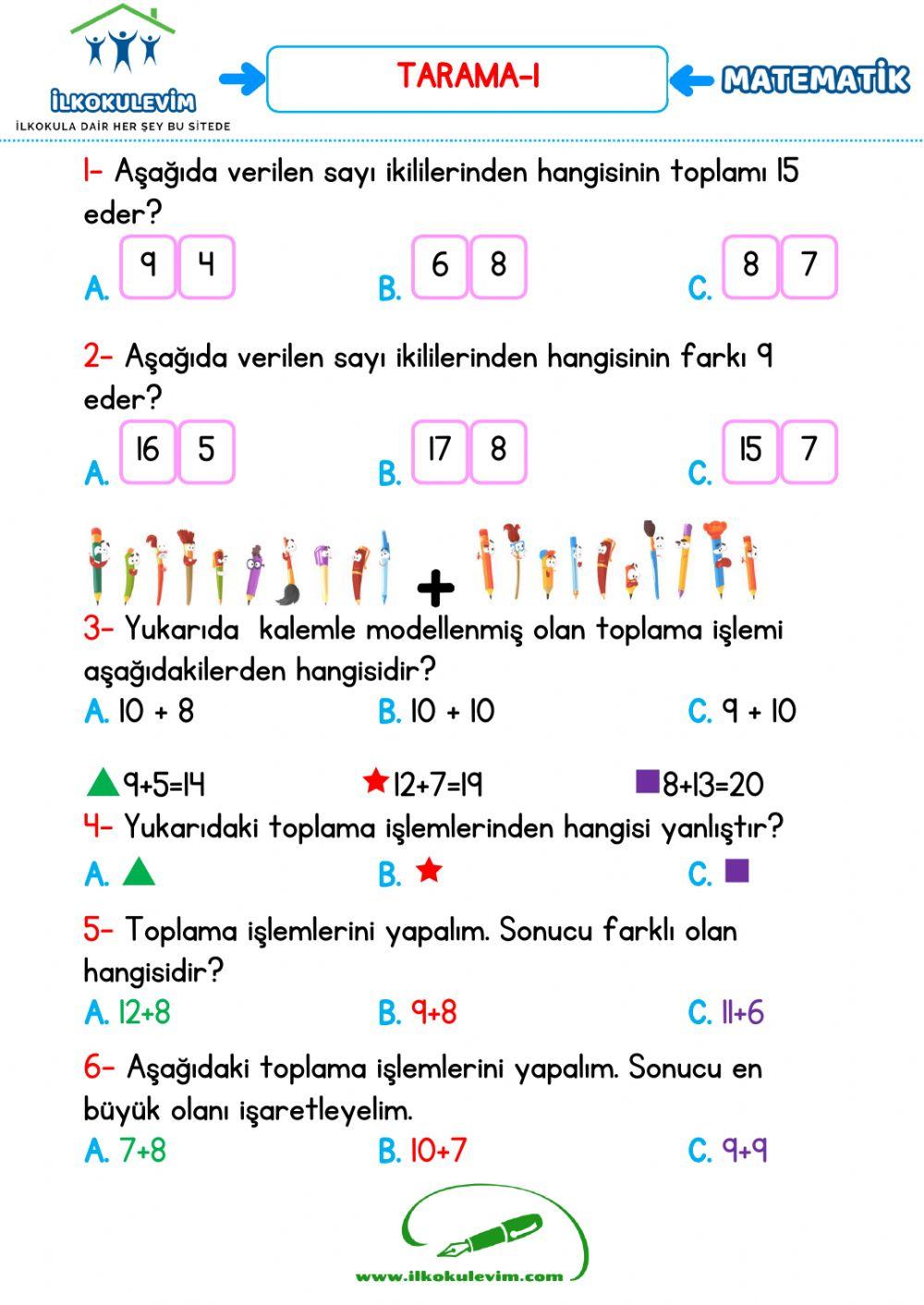 Matematik değerlendirme 2