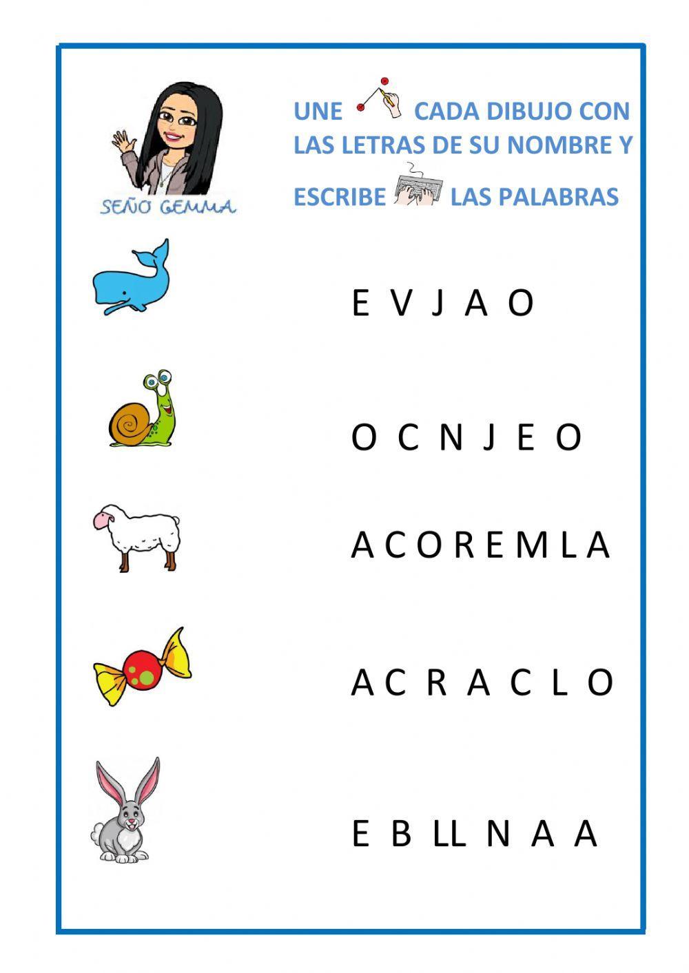 Ordena letras para formas palabras