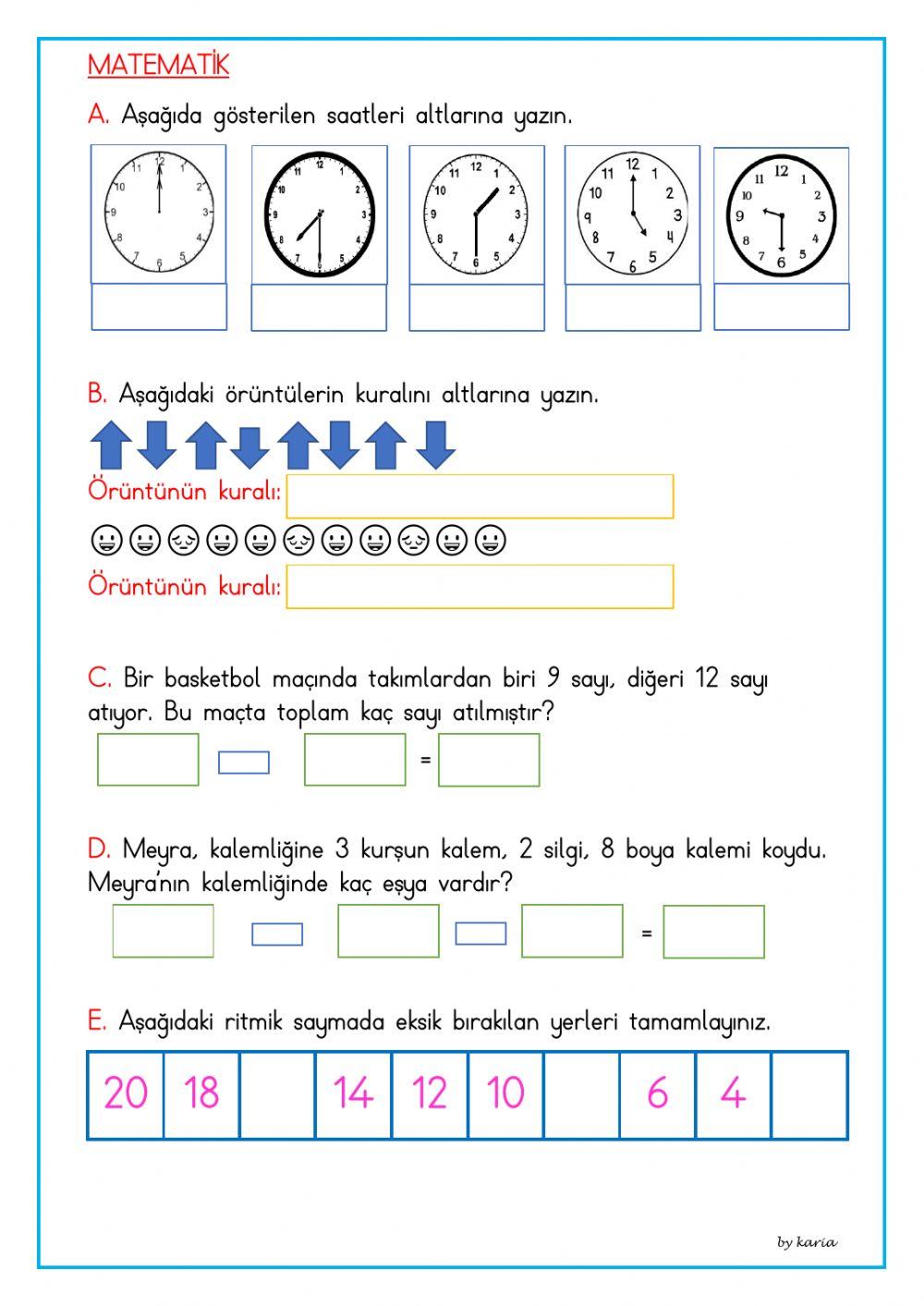 Günlük çalışma 25