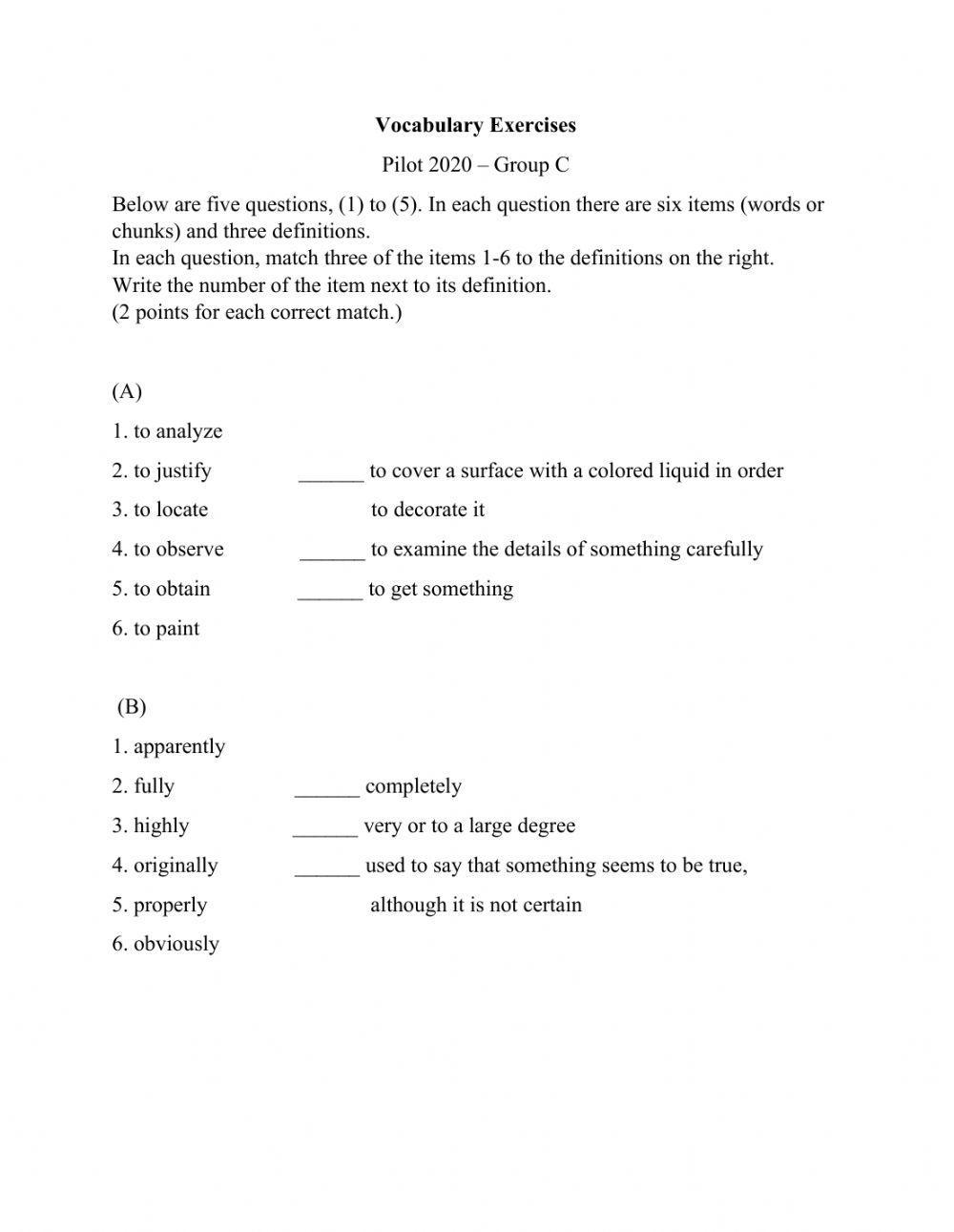 Band 3 group C Vocab practice 5