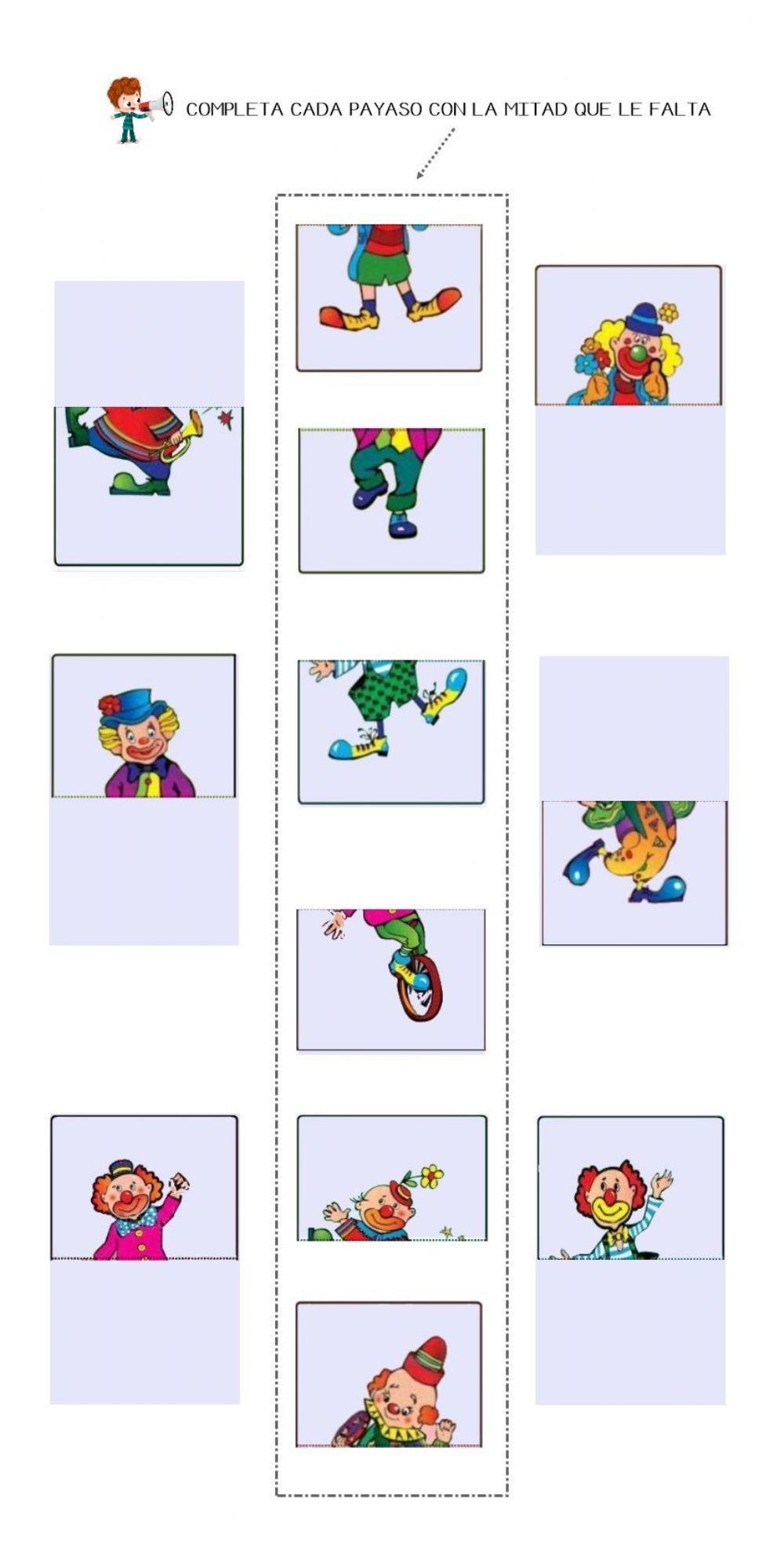 Unir mitad de payasos