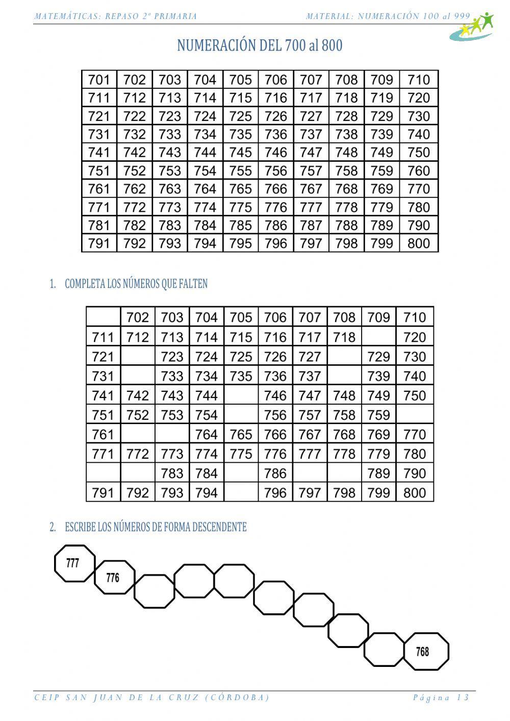 Actividades-numeración-700 al 800