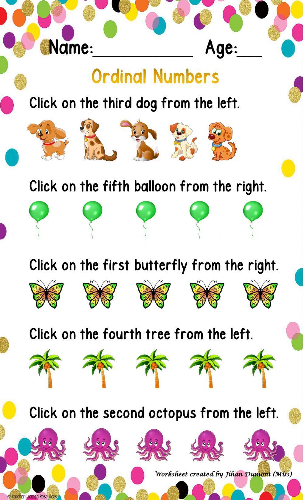 Ordinal Numbers (1st - 5th) Ordinal Numbers (1st - 5th)
