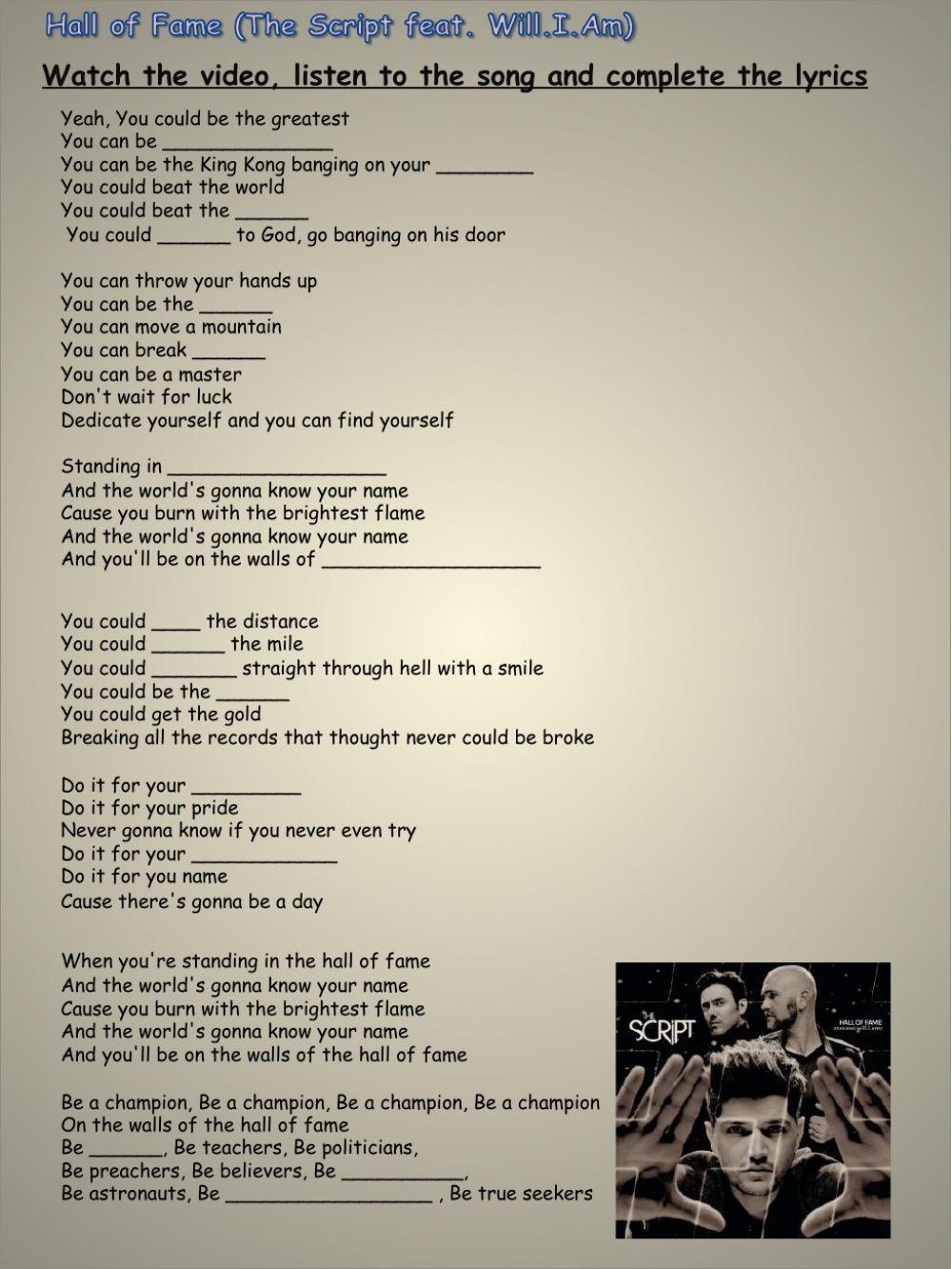 Hall Of Fame The Script Quotes