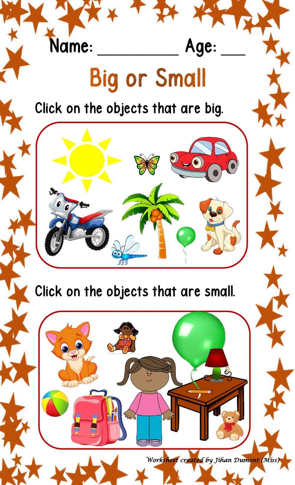 Big or Small | Live Worksheets