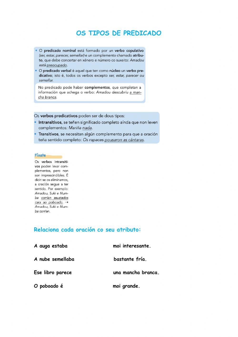 Os tipos de predicado