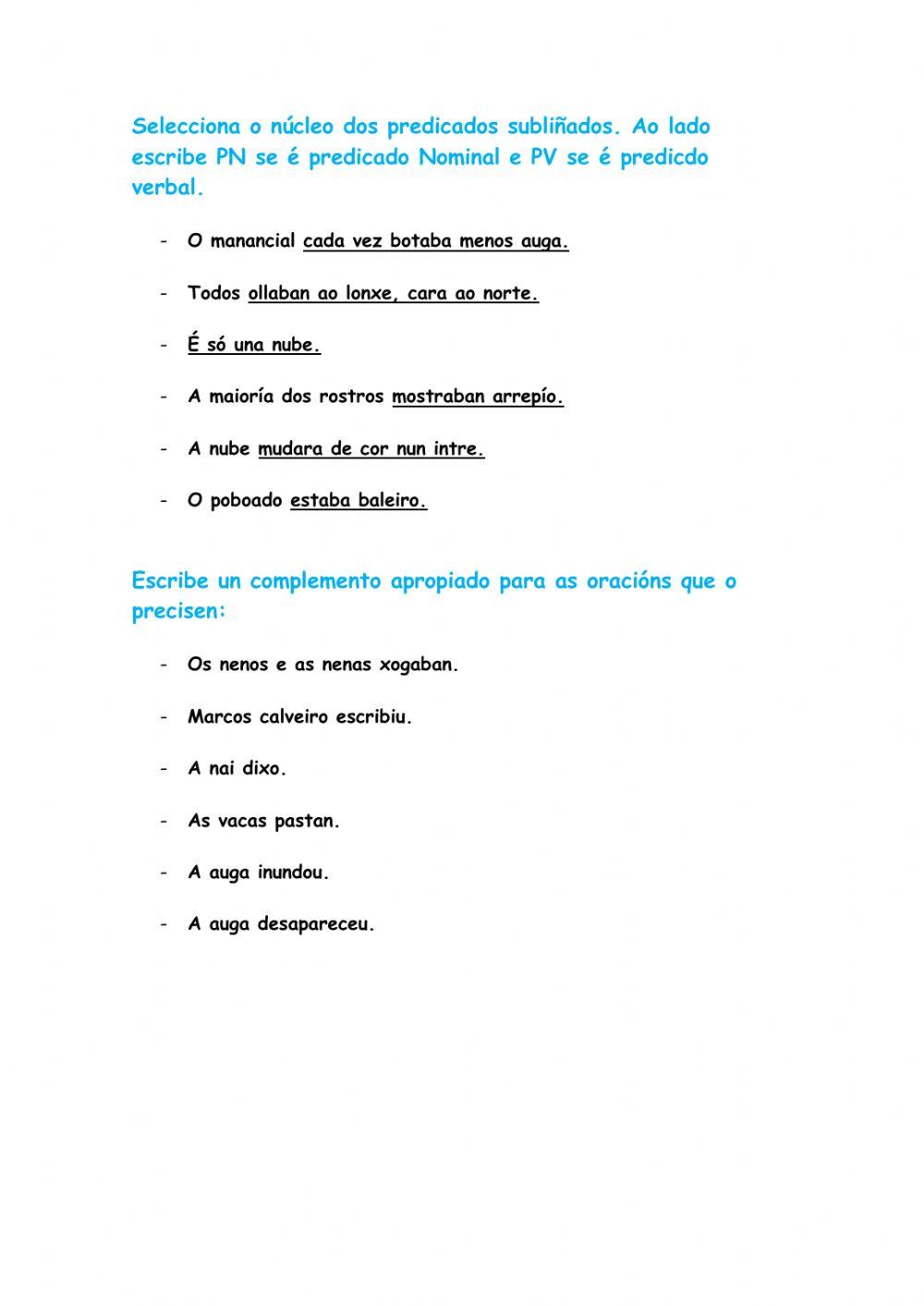 Os tipos de predicado