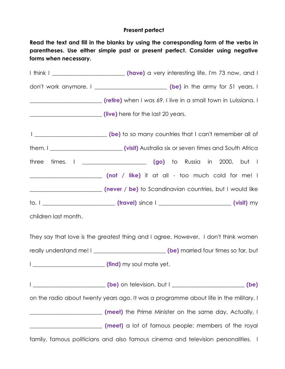Present perfect vs past tense