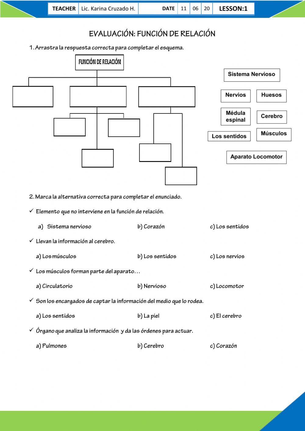 Evaluación - Función de relación