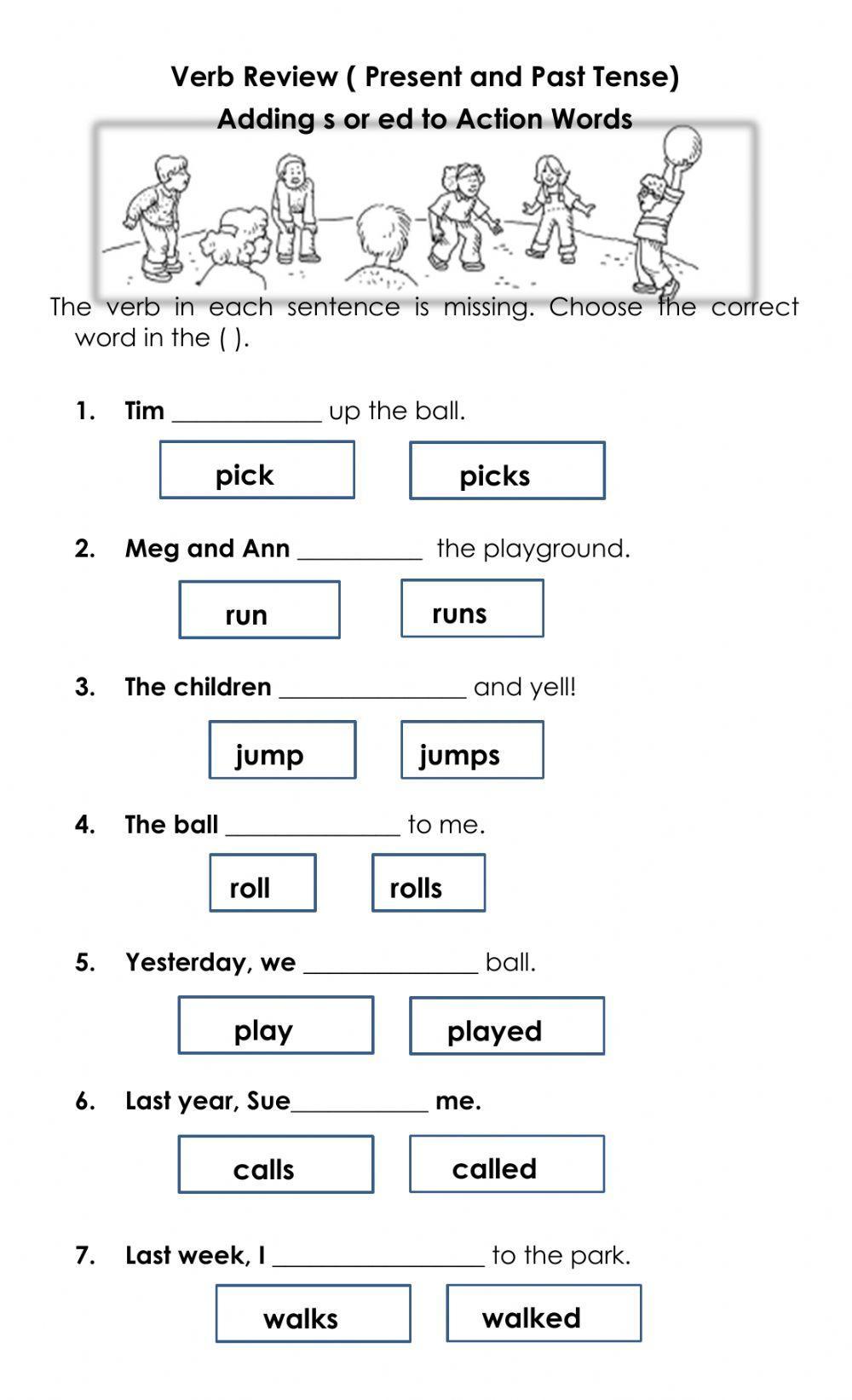 Review: Present and Past Tense Verbs