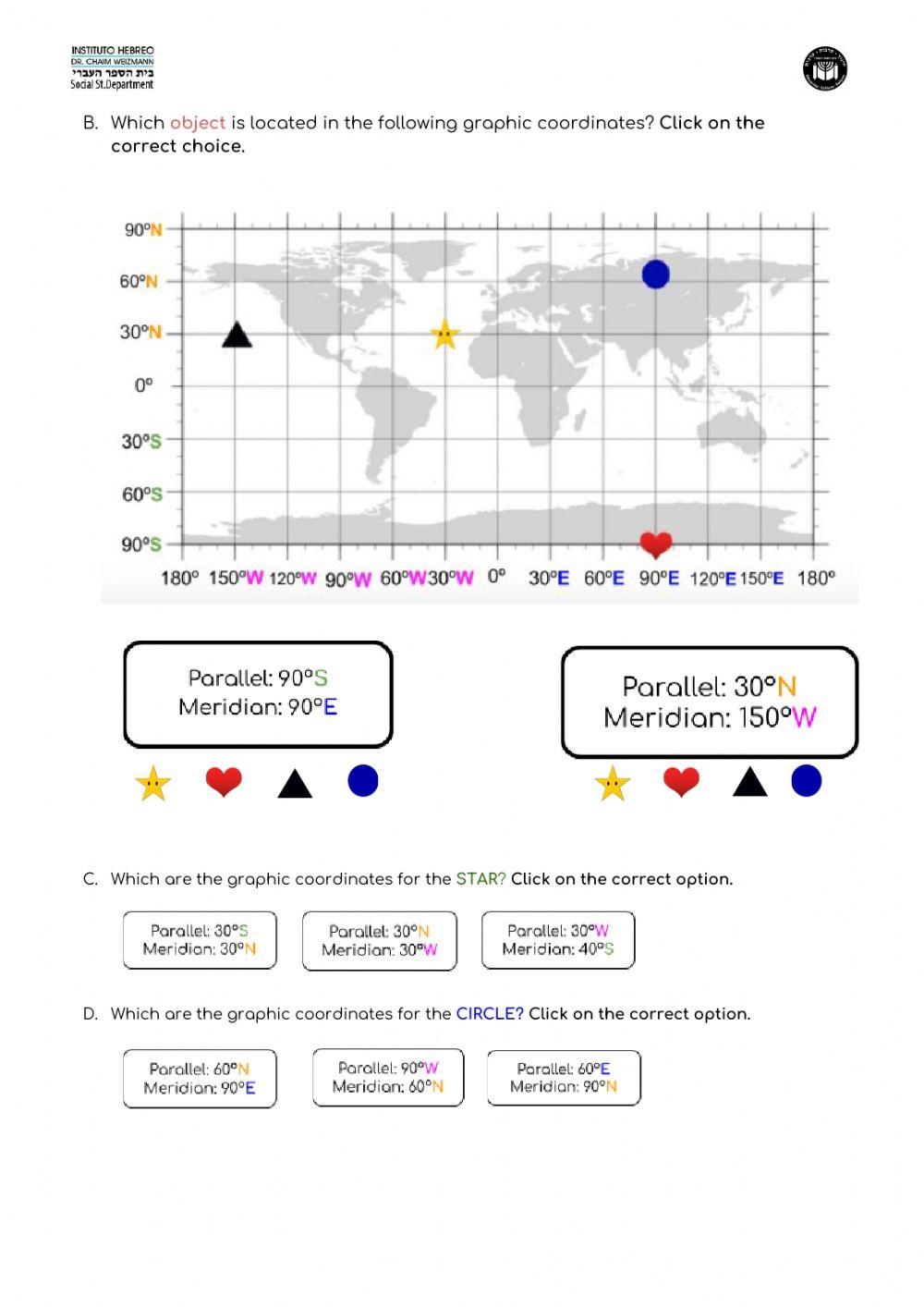 Parallels and Meridians online exercise for Live Worksheets