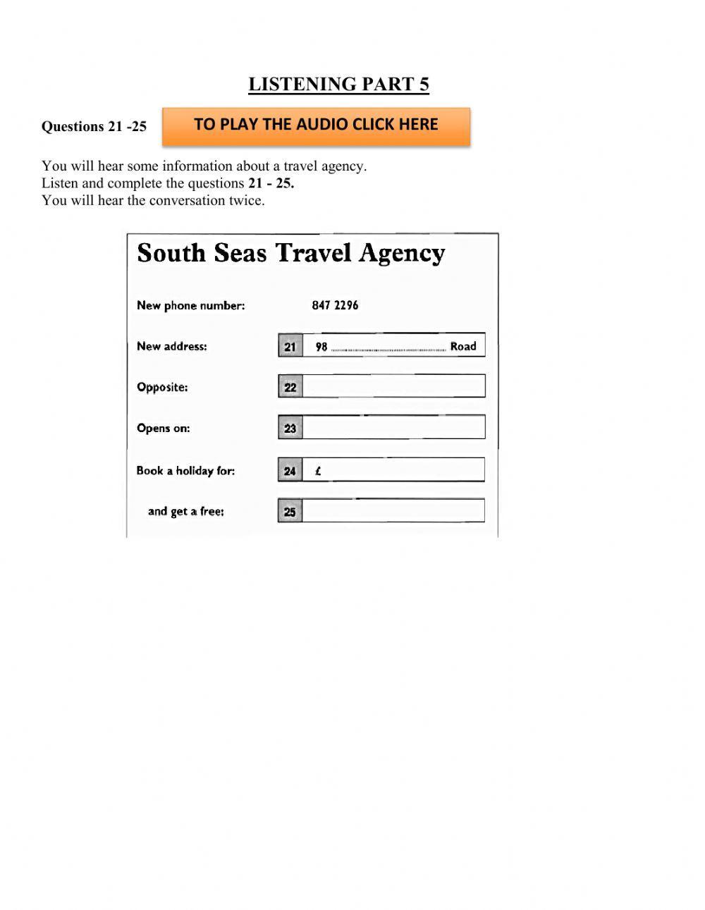 Midterm exam a2 level - listening