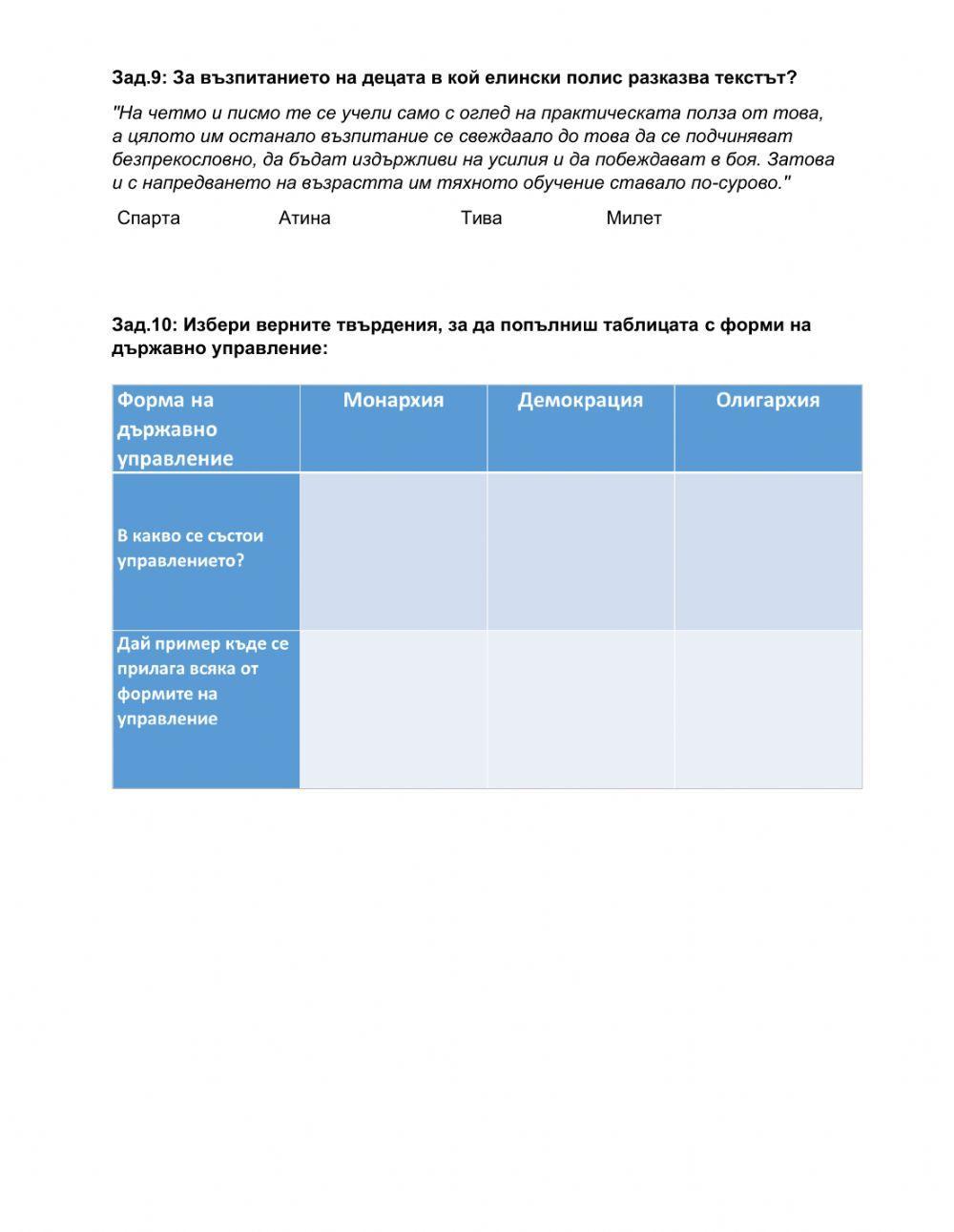 Годишен преговор - Древна Елада