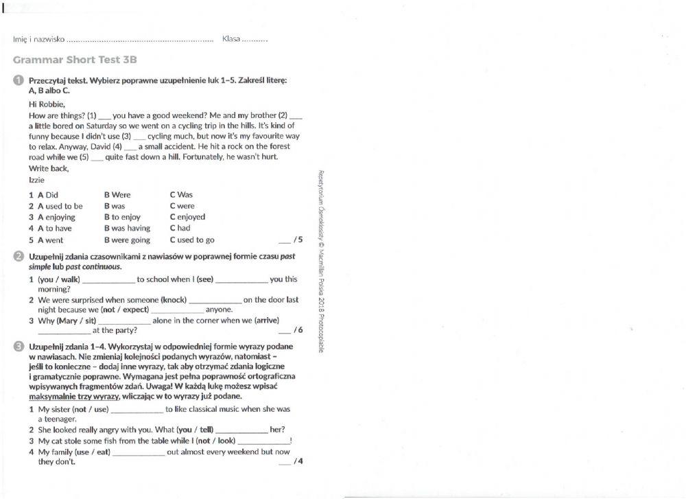Repetytorium Maturalne Pearson Sprawdzian Unit 3 www.liveworksheets.com